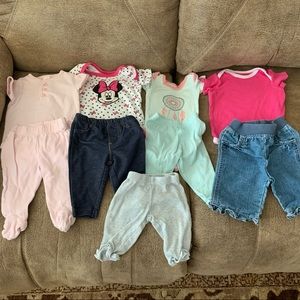 Lot of 0-3& 3/6 month onesies/pants